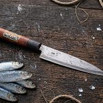 vintage japoński nóż kuchenny funayuki deba 175mm stal węglowa