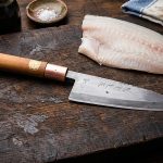 duży japoński nóż kuchenny deba 190mm / 360g – minamoto kaneshige – stal węglowa