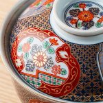 zestaw misek z pokrywkami imari — kozan kiln, era showa