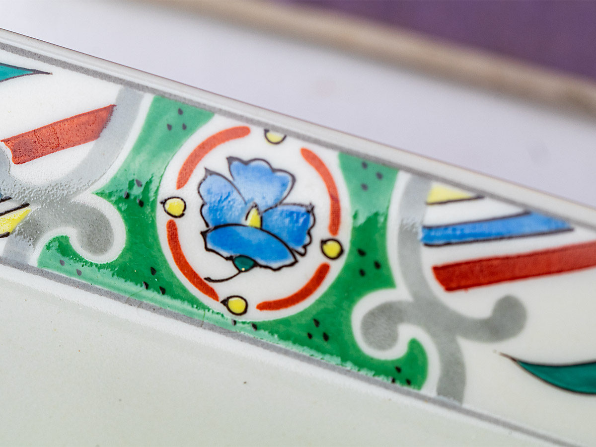 Talerze Ryuuzan Kiln — Ko-Imari Aka-e, zestaw 4