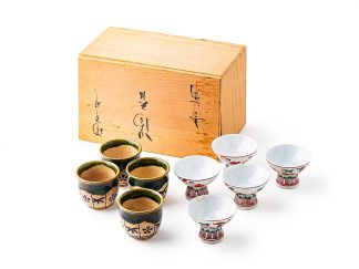 Zestaw 9 czarek sake — Kutani