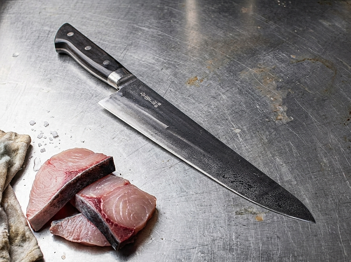 Gyuto Sakai Kikumori stal węglowa 30cm